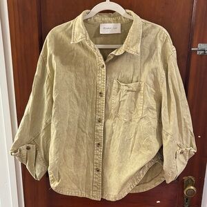 Mustard Seed Beige Button-Down Shirt